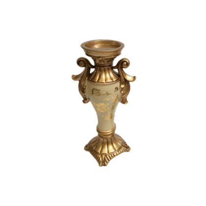 RESIN VASE BEIGE/GOLDEN 15X10X25