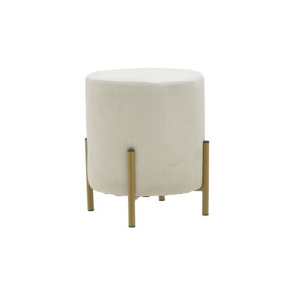 VELVET/METAL STOOL CREAM/GOLDEN Φ28Χ32
