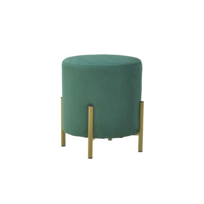 VELVET/METAL STOOL GREEN/GOLDEN Φ28Χ32