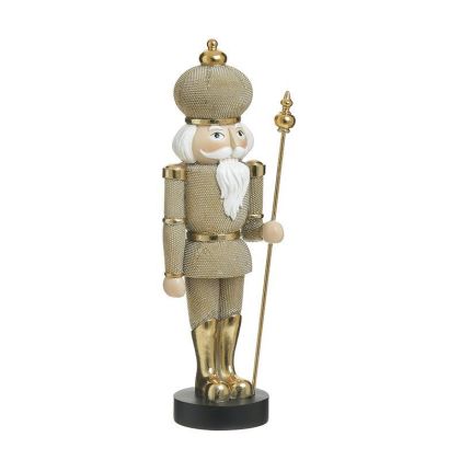 RESIN NUTCRACKER GOLDEN/WHITE 11X8X32