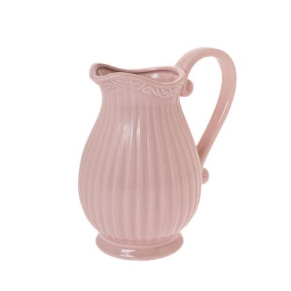 SALMON CERAMIC VASE POTTERY PITCHER DESIGN 20CM
