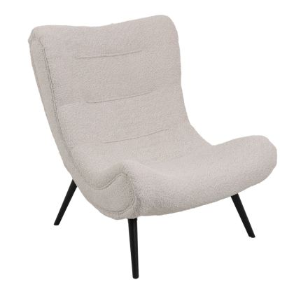 Кресло Silla от дамаска букле в бежов цвят 97x80x100см