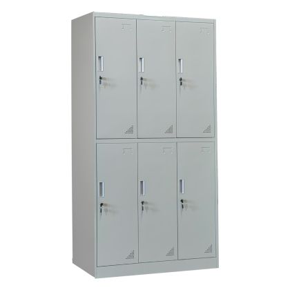 ШКАФЧЕ МЕТАЛНО BRAILA HM5546.11 6 ШКАФА С КЛЮЧ ЗА КЛЮЧ В СВЕТЛО СИВО 90x45x185Hcm.