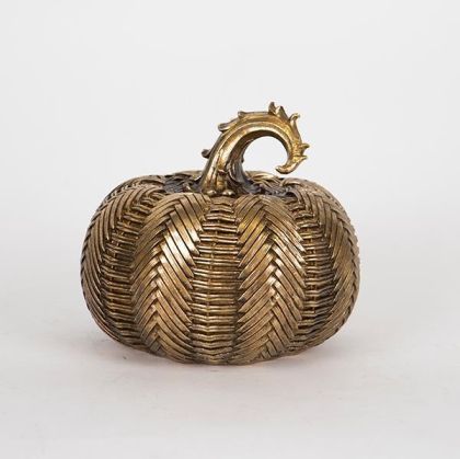 ДЕКО ТИКВА, ЗЛАТНО-ЧЕРНА,16.5x 16.5x15cm