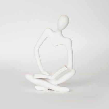ДЕКОРАТИВНА ФИГУРА, ЧОВЕК, БЯЛА, 15x8x22.5см