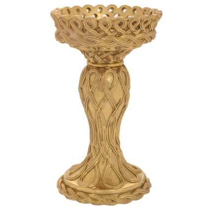 СВЕЩНИК ОТ ПОЛИРЕЗИН DECO GOLD 10,5X10,5X18CM
