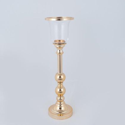 СВЕЩНИК, МЕТАЛЕН, ЗЛАТЕН, 15x54см