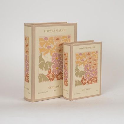 ДЕКОРАТИВНА КУТИЯ КНИГА, ДЪРВЕНА, БЕЖОВА, КОМПЛЕКТ 2БР., 19x7x27cm