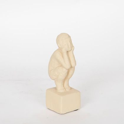 ДЕКОРАТИВНА СКУЛПТУРА, СМОЛА, КАФЯВА, 4,5x6x14,5 см