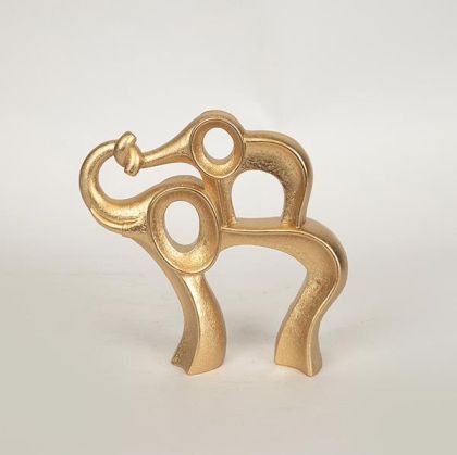 ДЕКОРАТИВНИ СЛОНЧЕТА, ПОЛИРЕЗИН, ЗЛАТО, 19.5x6.4x19.2cm