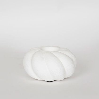 СВЕЩНИК, КЕРАМИЧЕН, БЯЛ, 1 ПОЗИЦИЯ, 15x15x7.5cm