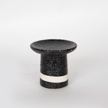 СВЕЩНИК, ЧЕРНО-БЯЛ, 1 ПОЗИЦИЯ, 12x12x10.5cm
