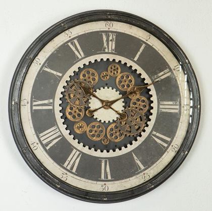 СТЕНЕН ЧАСОВНИК, PL, СЪС ЗЪБОВЕНЕ, АНТИЧЕН, КАФЯВО-БЕЖОВ, 76x76x8,5см