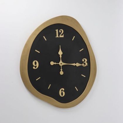 СТЕНЕН ЧАСОВНИК, МЕТАЛ, ЧЕРНО-ЗЛАТО, 50X60X2.5см