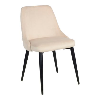 Стол Zedna Serenity бежово кадифе с черни метални крака 51x58x84см