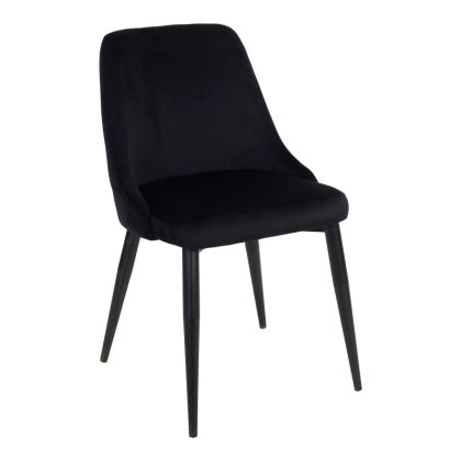 Стол Zedna Serenity черно кадифе с черни метални крака 51x58x84см