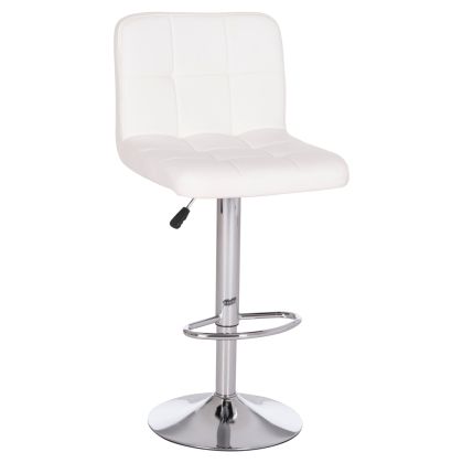ВЪРТЯЩ СЕ БАР СТОЛ DIANA HM202.22 БЯЛ PU - ХРОМИРАН МЕТАЛ 44X52X109HCM.