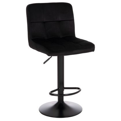 ВЪРТЯЩ СЕ БАР СТОЛ DIANA HM202.44 ЧЕРНО КАДИФЕ - ЧЕРЕН МАТОВ МЕТАЛ 44X52X109ВСМ.