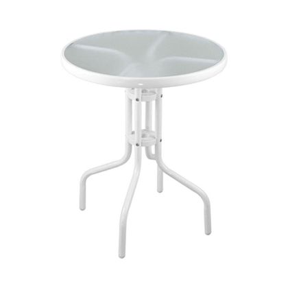 КРЪГЛА ГРАДИНСКА МАСА FL10761 БЯЛ ЦВЯТ 60X70СМ