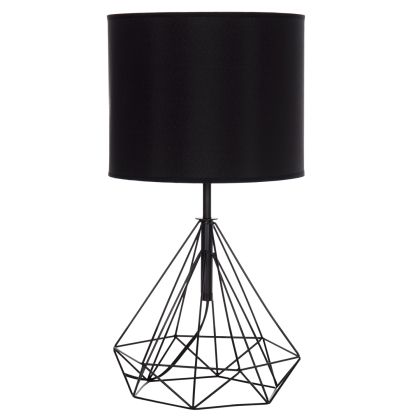 НАСТОЛНА ЛАМПА GEILO HM7416.11 МЕТАЛЕН В ЧЕРНО - ЧЕРЕН PVC КАПАК Φ25X48.5HCM.