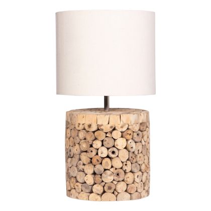 НАСТОЛНА ЛАМПА КРЪГЛА TWIGGY HM4427 ДЪРВО Φ24.5X45ВСМ.