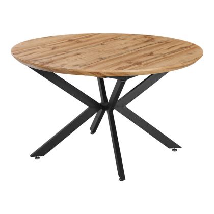 РАЗТЕГАТЕЛНА МАСА EDINA ОТ MDF В ЦВЯТ SONOMA С ЧЕРНИ МЕТАЛНИ КРАКА 130-170X130X75СМ