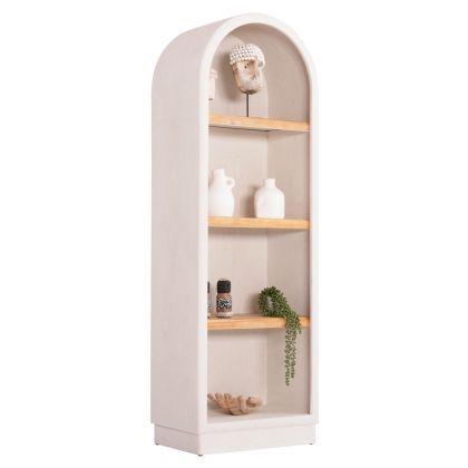 РАФТОВЕ SANTORINI HM18045 МДФ В БЯЛО-РАФТОВЕ ДЪРВО МАСИВ ЕЛА В ЕСТЕСТВЕН ЦВЯТ 60X38.5X179HCM