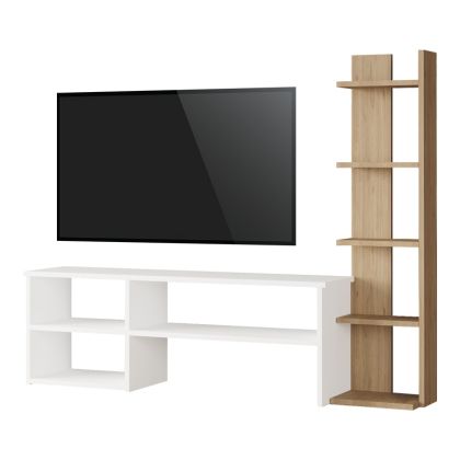 СЕТ ЗА ДНЕВНА PERLA В БЯЛО-НАТУРАЛЕН ЦВЯТ 120X29.5X41.8СМ