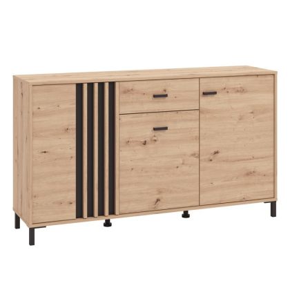 ШКАФ LAVAL 157 3K1F3V ЗАНАЯТЧИЙСКИ ДЪБ/ЧЕРЕН 157X40X90СМ