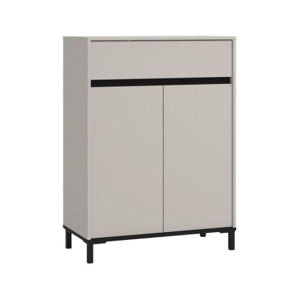 ШКАФ ЗА ОБУВКИ FLANNAN 2K1F2V КАШМИР/ЧЕРЕН МАТОВ ЦВЯТ 80X40X110СМ