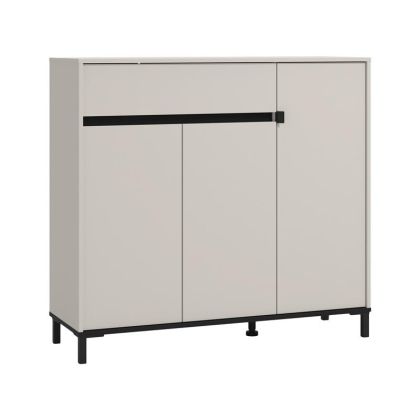 ШКАФ ЗА ОБУВКИ FLANNAN 3K1F3V КАШМИР/ЧЕРЕН МАТОВ ЦВЯТ 120X40X110СМ