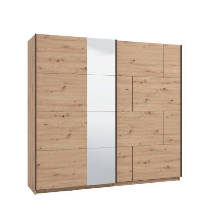 ГАРДЕРОБ ALERIA 220 OG H205 ЦВЯТ ARTISAN ДЪБ 220X61X205СМ