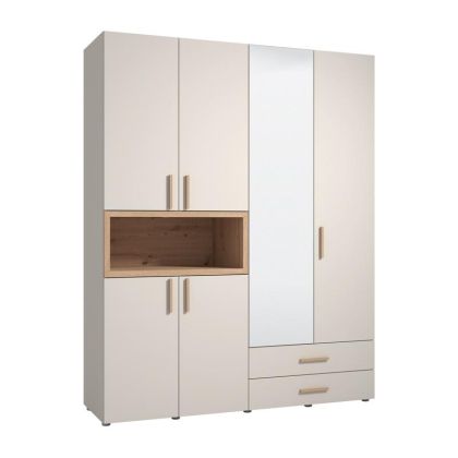 ГАРДЕРОБ DONALD 4K2F1O H227 КАШЕМИР/ARTISAN ЦВЯТ ДЪБ 179X57X227СМ