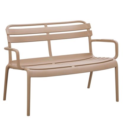 ДВУМЕСТНА ПОЛИПРОПИЛЕНОВА ПЕЙКА KORVER HM6332.04 КАПУЧИНО 113X65X76ВСМ.