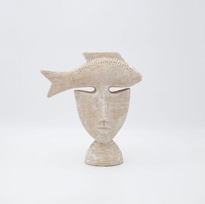 ДЕКОРАТИВНА СКУЛПТУРА, ЦИМЕНТ, БЕЖОВО, 17x6.5x20.5см