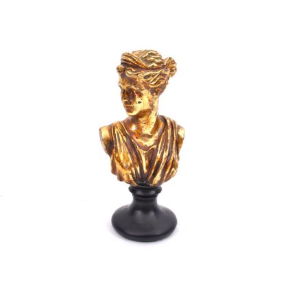 ДЕКОРАТИВНА СТАТУЕТКА ОТ ПОЛИСМОЛА &quot;ЖЕНСКА ГЛАВА&quot; ЗЛАТНА 14*7 CM020-3CY9 bf