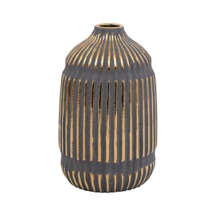 КЕРАМИЧНА ВАЗА 20040 ЗЛАТИСТ ЦВЯТ 14x14x23см
