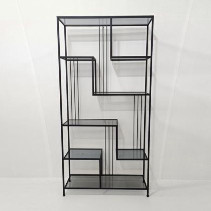 МЕТАЛНА ЕТАЖЕРКА ЧЕРНО 80X26X161СМ