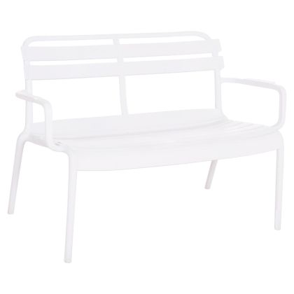 ПОЛИПРОПИЛЕНОВА ДВУМЕСТНА ПЕЙКА KORVER HM6332.01 БЯЛА 113X65X76В СМ.