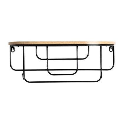 РАФТ, МЕТАЛ-ДЪРВО, НАТУРАЛНО-ЧЕРНО, 48X13.5X18.5СМ