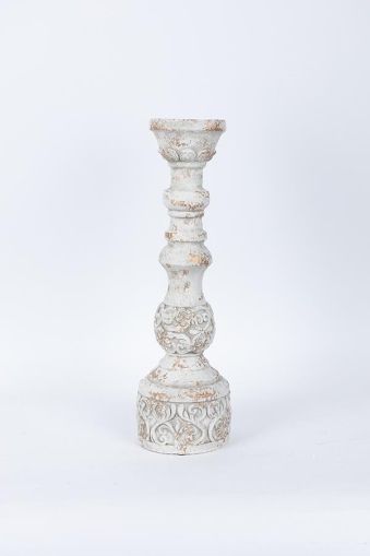 СВЕЩНИК, ЦИМЕНТОВ, БЯЛ, 14x14x47см