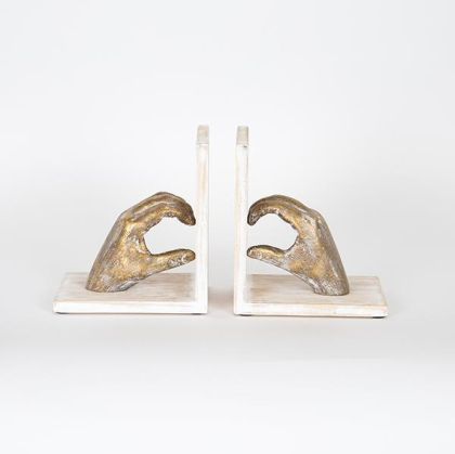 СТОПЕРИ ЗА КНИГИ S/2, РЪЦЕ, ЗЛАТНА, 15x10.5x17см