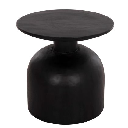 ХОЛНА МАСА КРЪГЛА PUMBE-S HM9892.12 МАСИВНО ДЪРВО SUAR В ЧЕРЕН ЦВЯТ Φ40X40HCM.