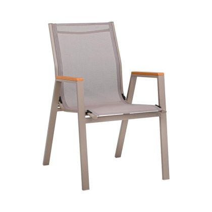 ГРАДИНСКИ СТОЛ FL5050 БЕЖОВ ЦВЯТ СЪС СИВ ТЕКСТИЛЕН 61x56x90см