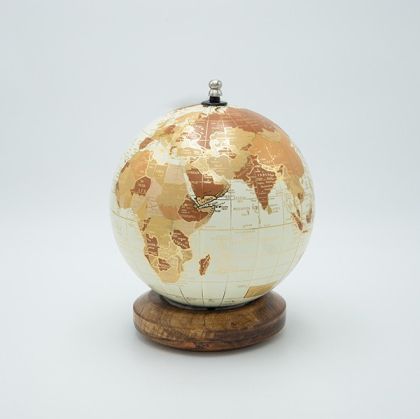 МЕТАЛЕН ГЛОБУС ЗЛАТИСТ - БЕЖОВО - КАФЯВ 20.30x30.50см