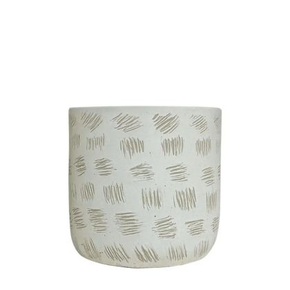 БЯЛА КРЪГЛА САКСИЯ С ЕФЕКТ, СРЕДНА - Φ15x14.5см 12/20 КУТИЙКИ