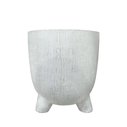 БЯЛА КРЪГЛА САКСИЯ С КРАКА,ГОЛЯМА - Φ18x19см 6/20CBM