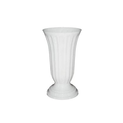 БЯЛА ПЛАСТМАСОВА ВАЗА - Φ16x29.5см