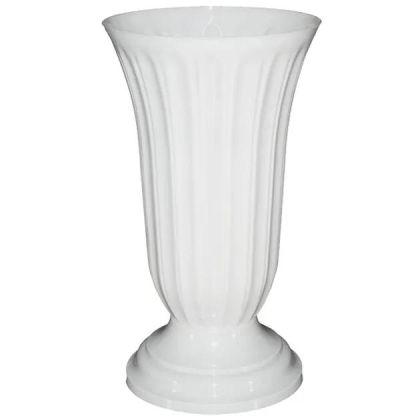 БЯЛА ПЛАСТМАСОВА ВАЗА - Φ20x35см