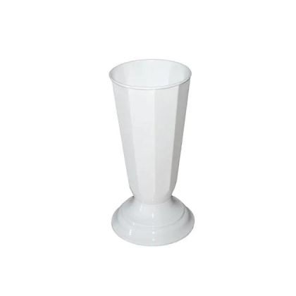 БЯЛА ПЛАСТМАСОВА ВАЗА - Φ13x31см